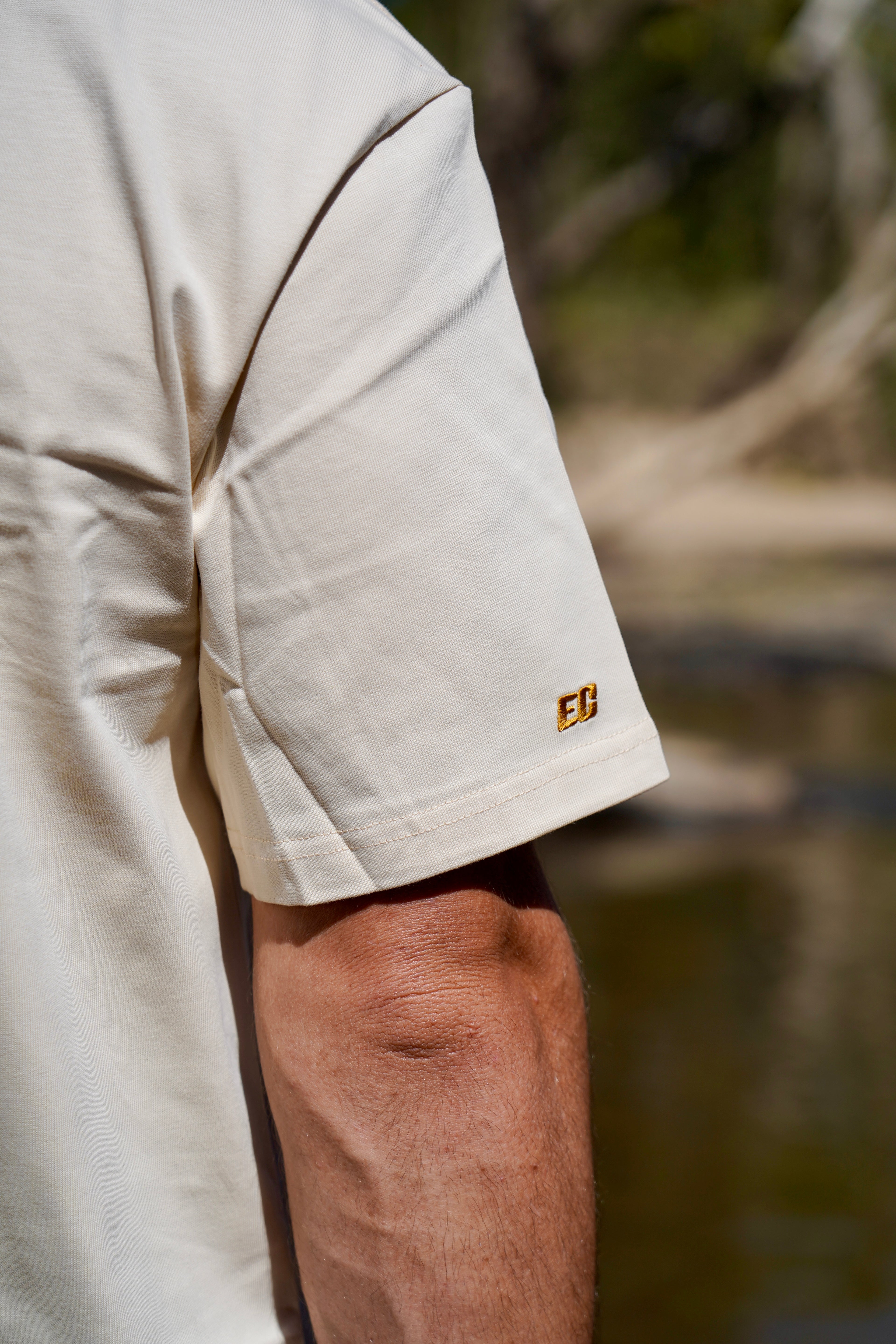 Elusive Core Embroidered Tee Sand