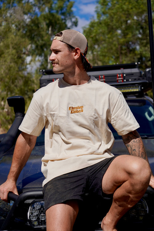 Elusive Core Embroidered Tee Sand